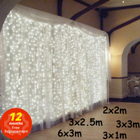 3x 1/3x 3/2x 2m sopel LED łańcuchy świetlne bajkowe oświetlenie bożonarodzeniowe Garland Outdoor Home na ślub/imprezę/zasłonę/dekoracje ogrodowe 1